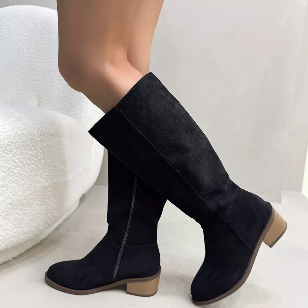 Round Toe Block Heels Boots, image 3
