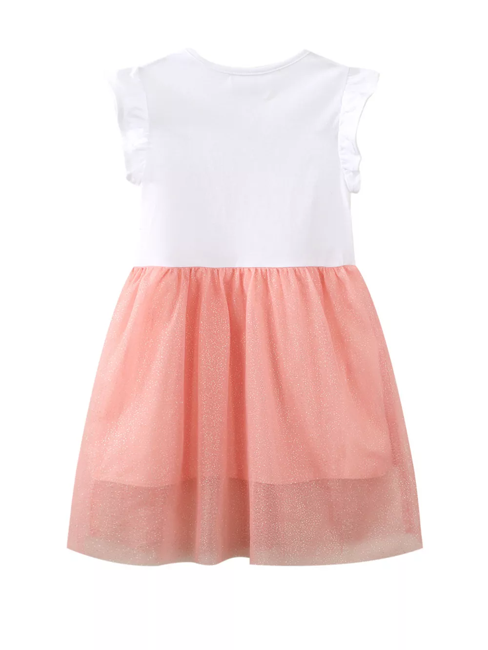 Children's Star Sequin Tulle Ruffled Sleeveless Dress, image 4