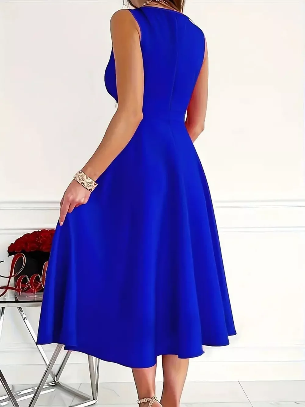 Sleeveless A-Line Midi Dress, image 5