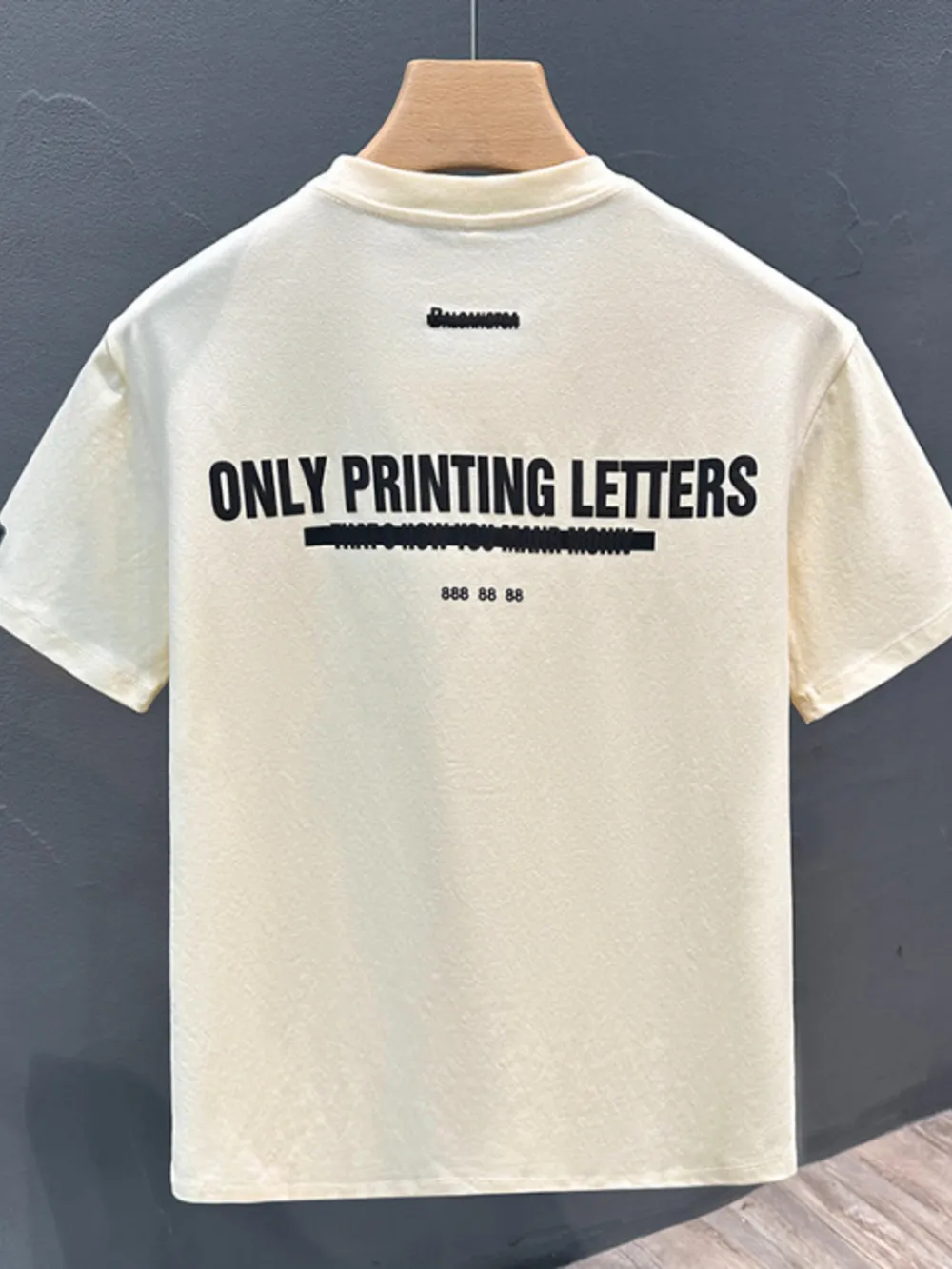 Men's Full Size Letter Round Neck Short Sleeve T-Shirt Plus Size, image 2