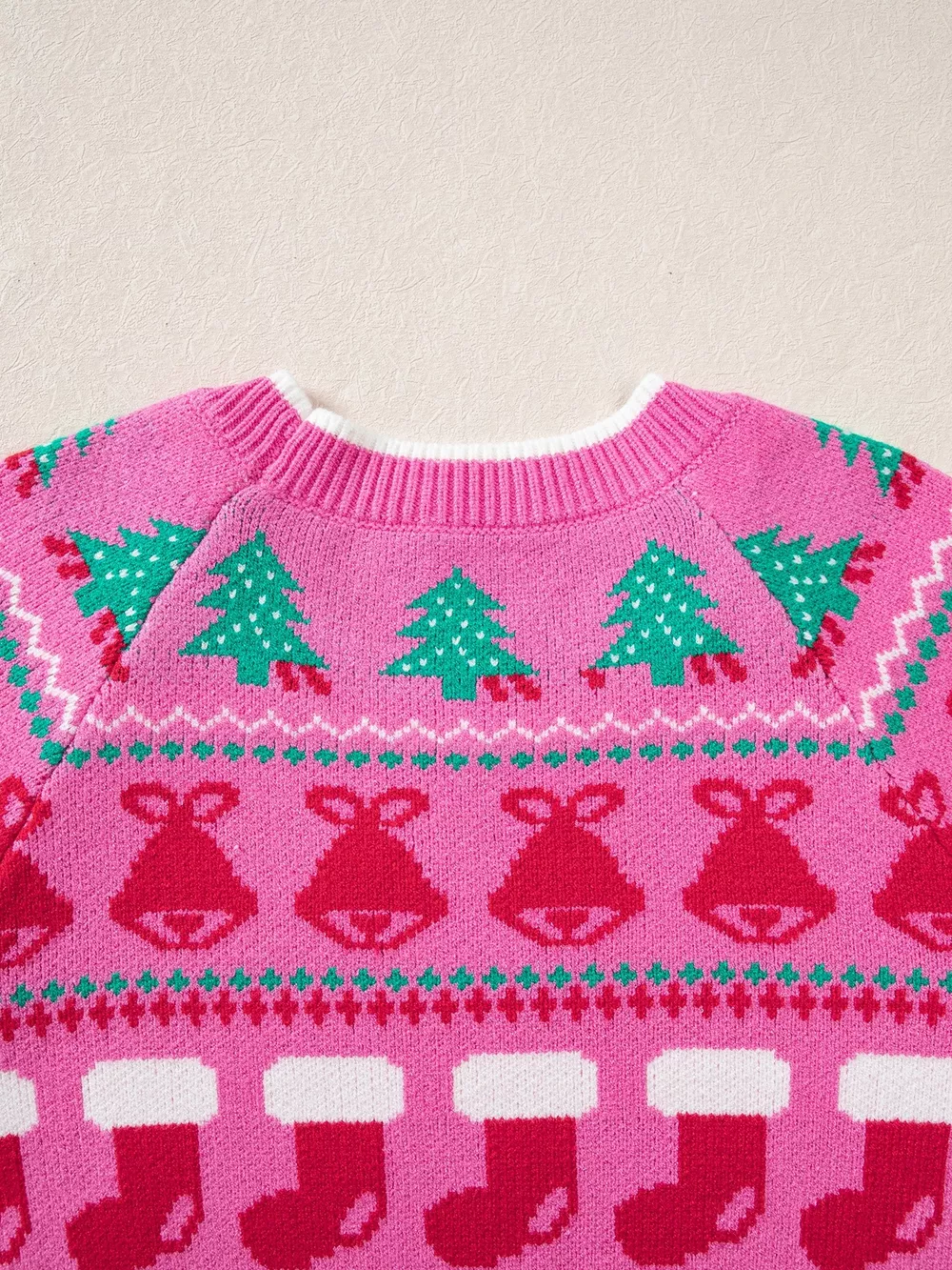 Christmas Holiday Graphic Round Neck Knit Sweater, image 6