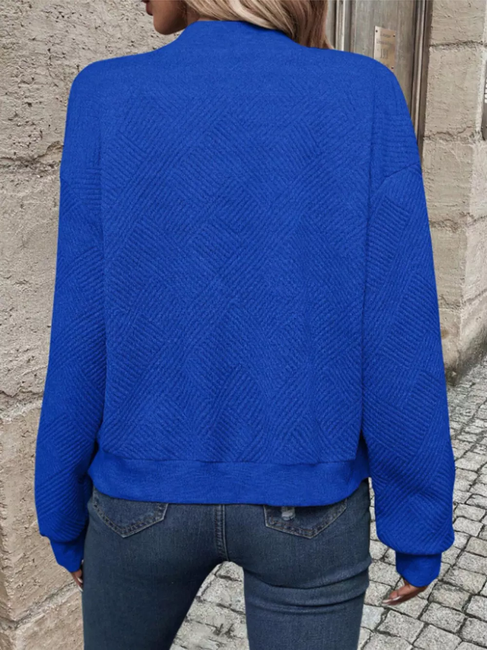 Textured Knit Zip-Up Bomber Jacket, image 20