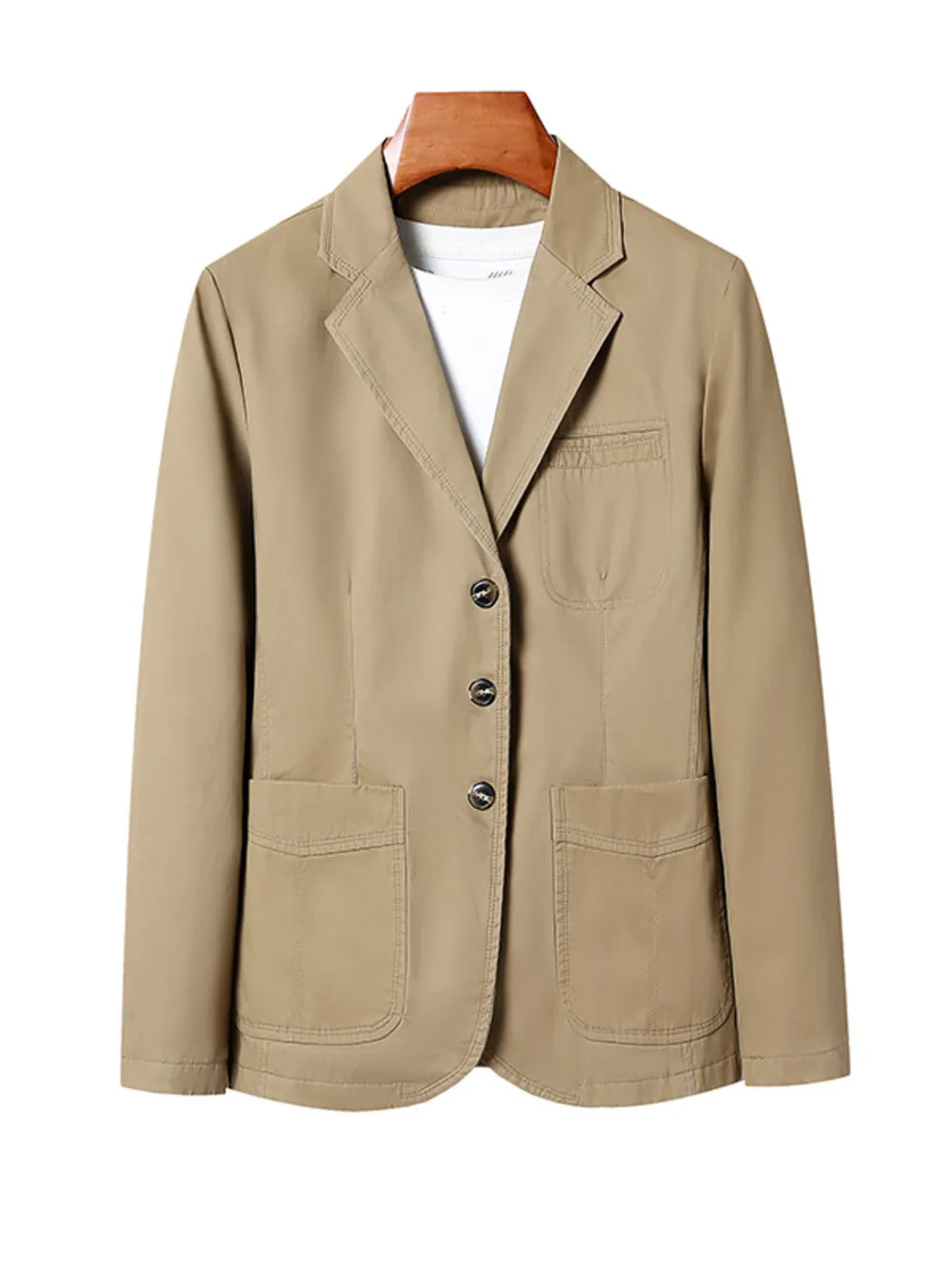 Men's Plus Size Lapel Collar Long Sleeve Blazer, image 7