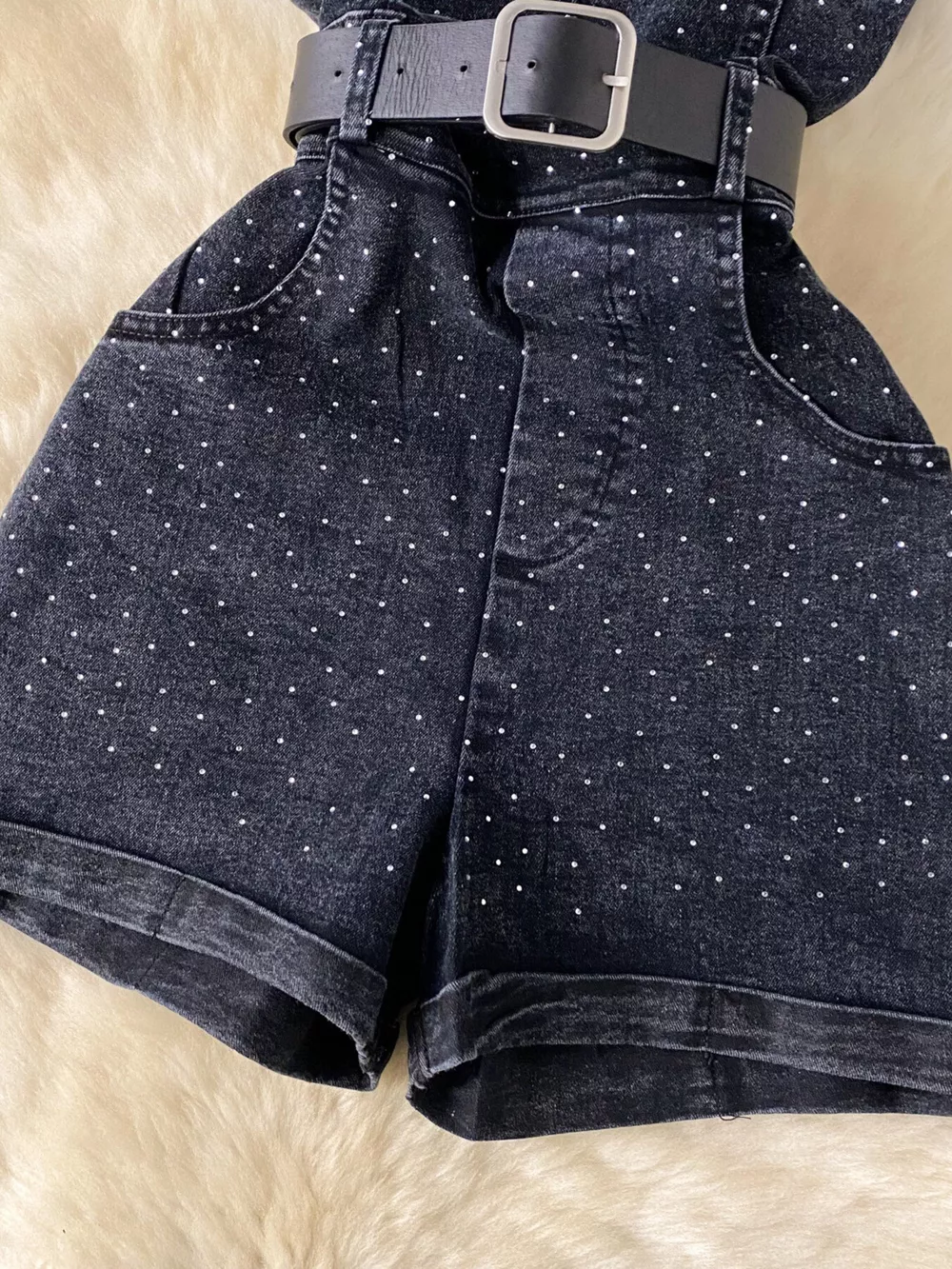 Strapless Denim Romper with Pockets, image 10