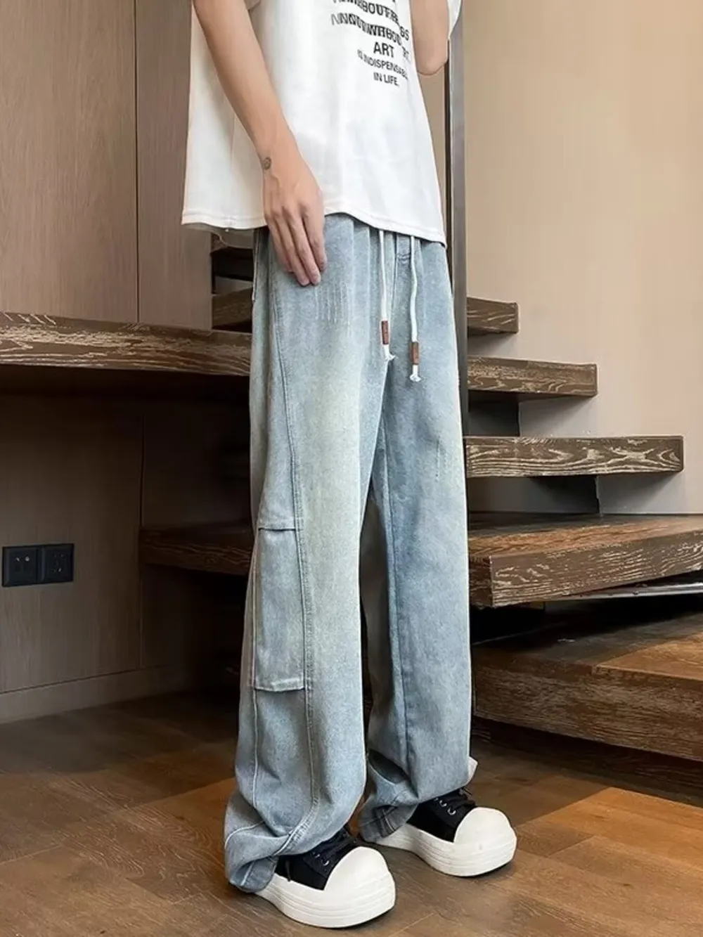 Men's Plus Size Wide Leg Jeans, image 5