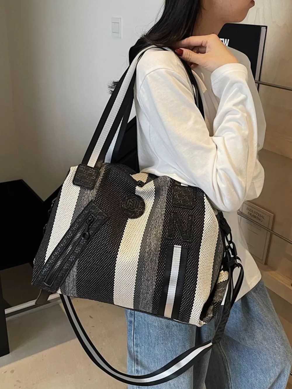Striped Duffle Bag, image 4
