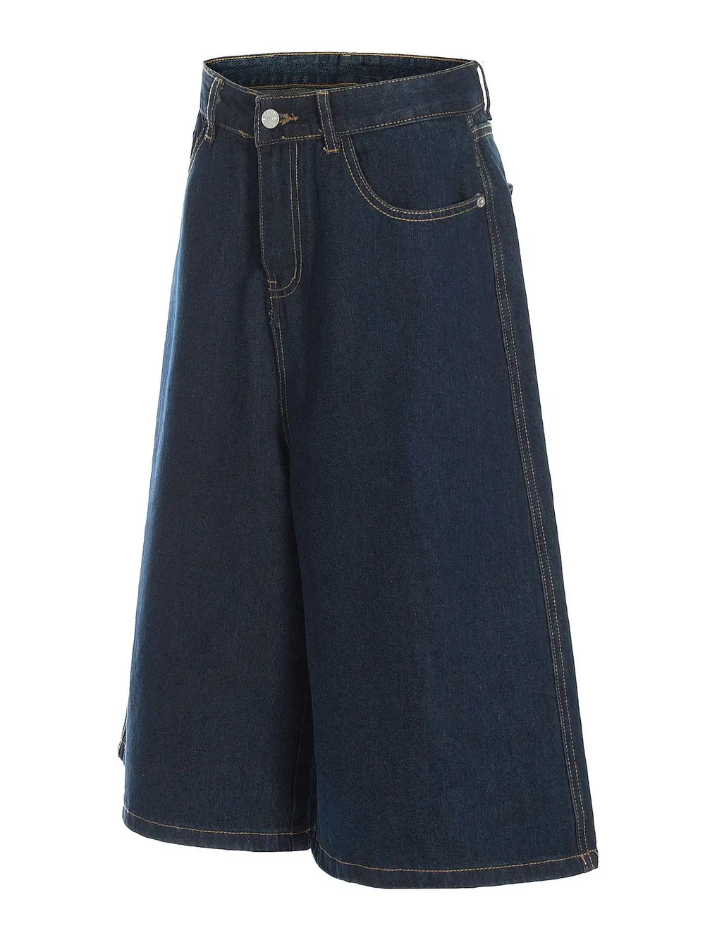 Men's Wide Leg Wash Denim Shorts, image 6