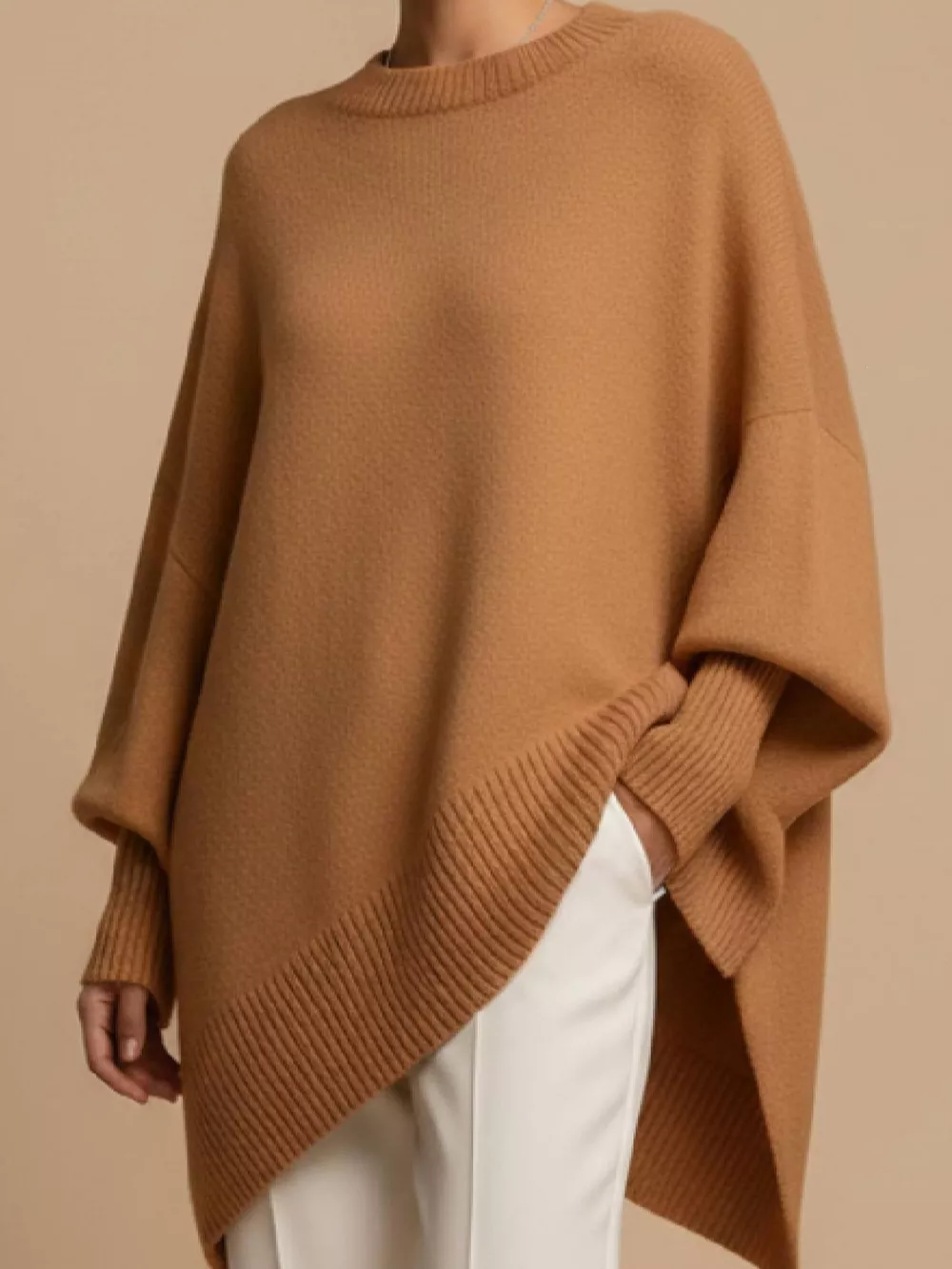 Oversized Batwing Sleeve Sweater, image 4