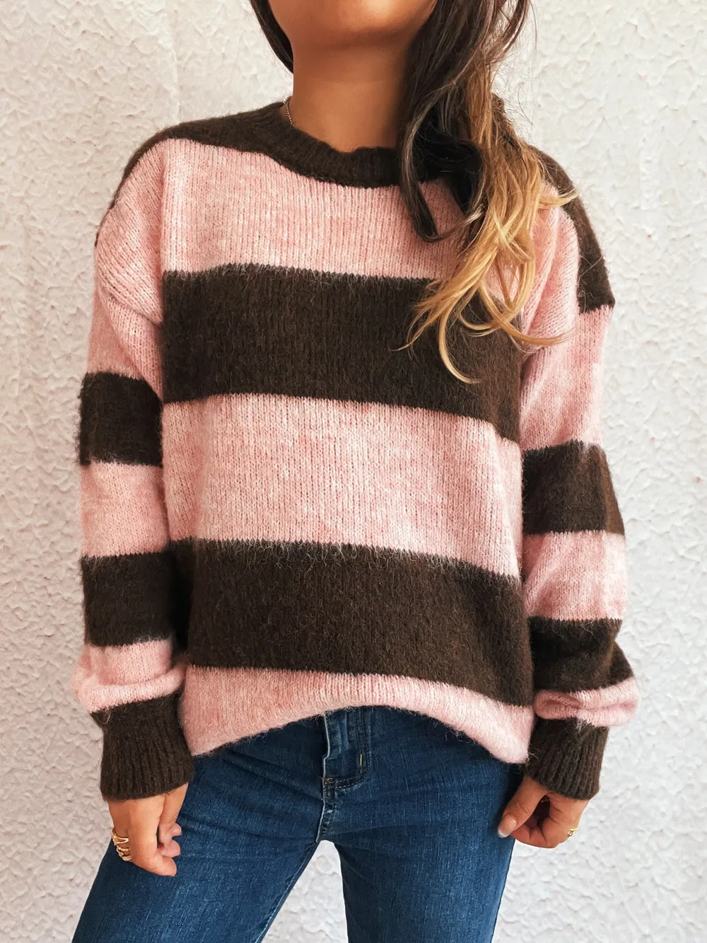 Striped Contrast Long Sleeve Sweater, image 9