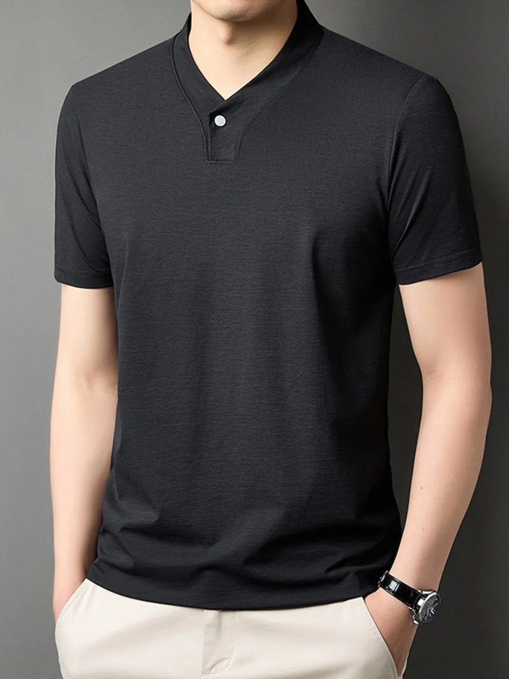 Men's Short Sleeve Solid Color T-Shirt