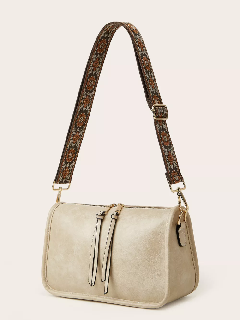 Vintage Style Patterned Strap Crossbody Bag, image 2
