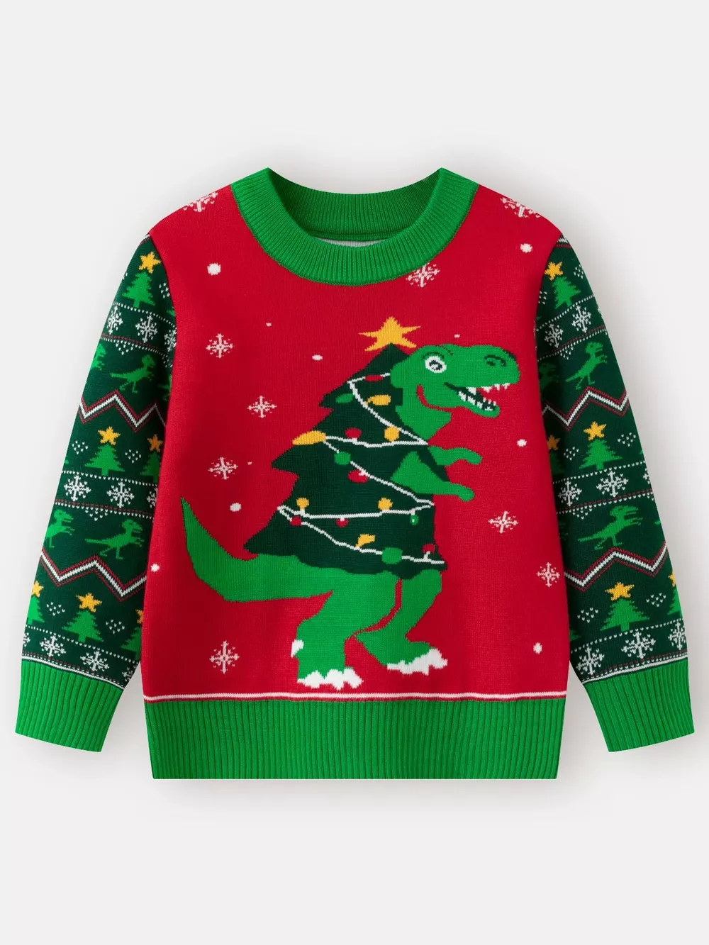 Children's Christmas Tree Round Neck Sweater, image 11