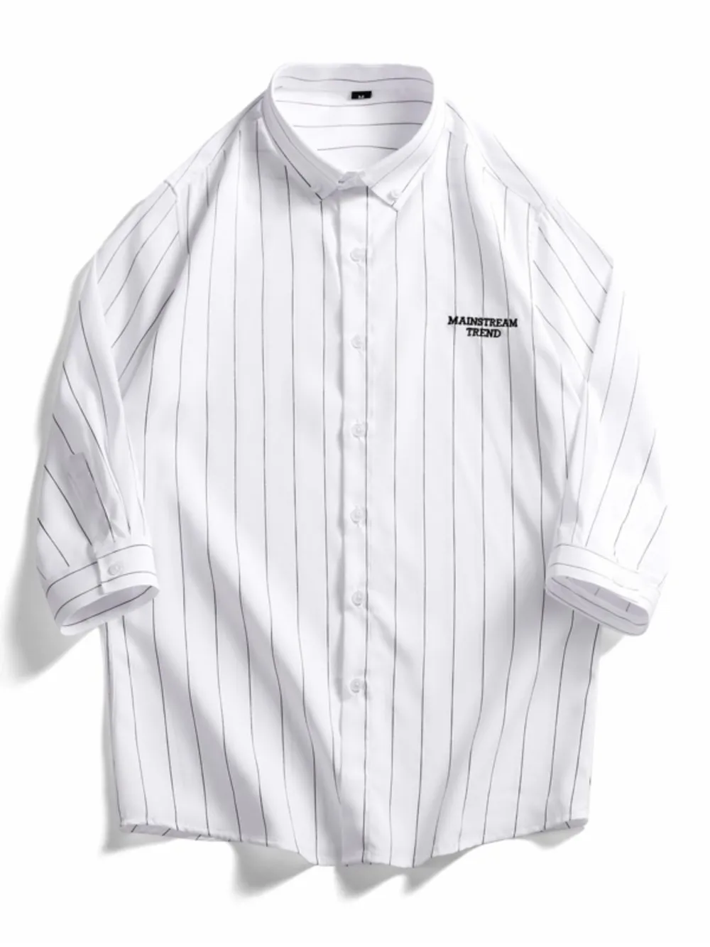 Men's Plus Size Striped Button-Down Casual Shirt, image 2