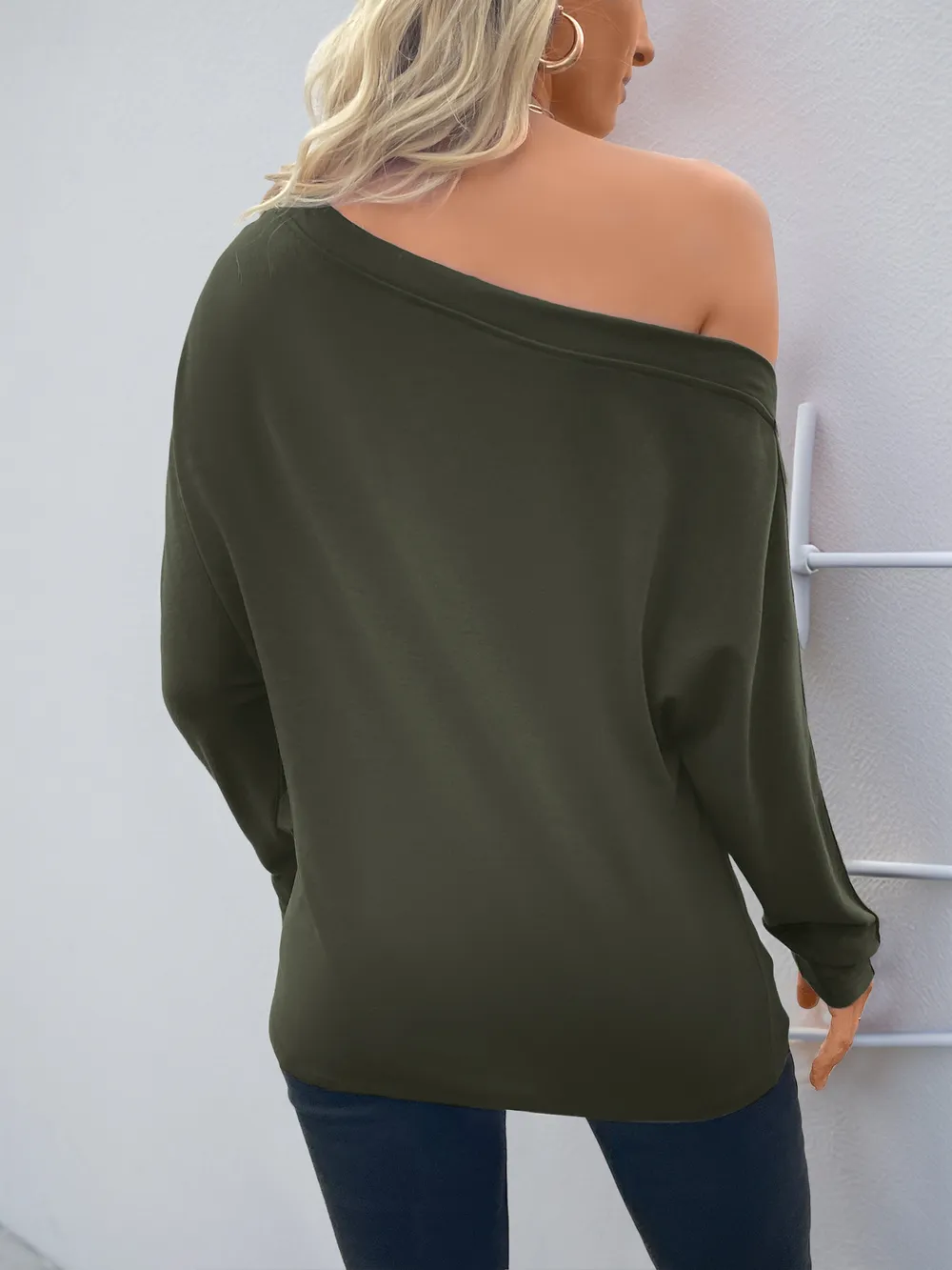 Single Shoulder Long Sleeve T-Shirt, image 6