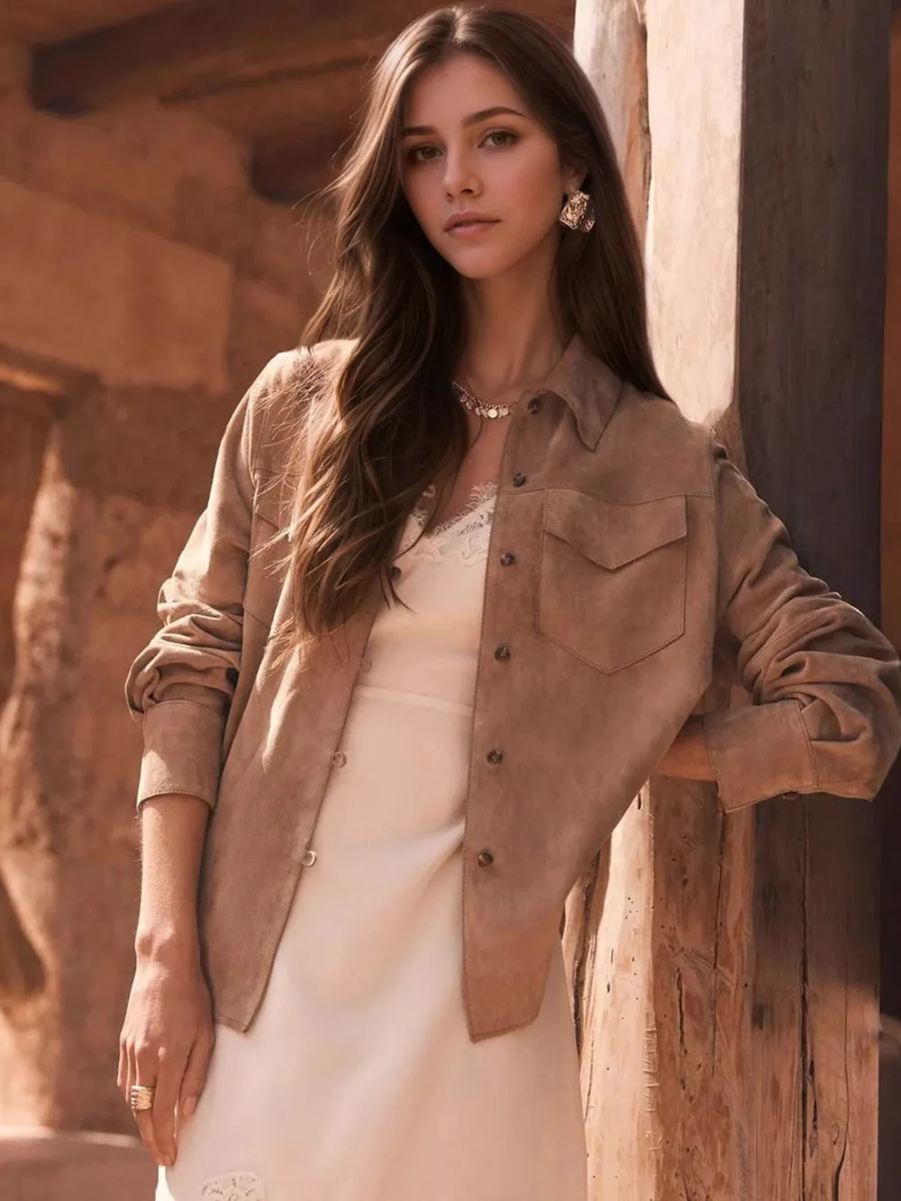 Button Front Long Sleeve Jacket