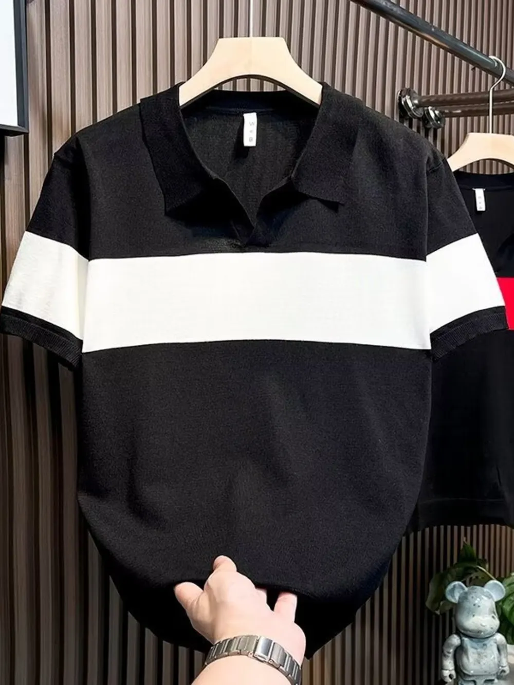 Men's Full Size Color Block Short Sleeve Polo Plus Size, image 3