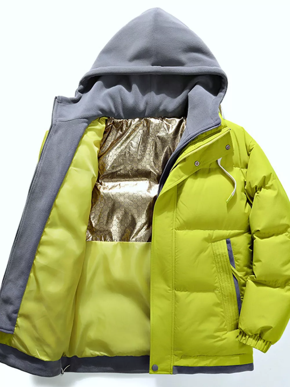 Men's Full Size Two-Tone Hooded Puffer Jacket Plus Size, image 10
