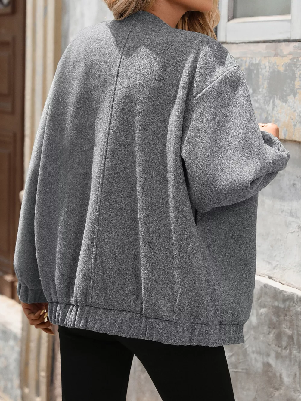 Snap Down Dropped Shoulder Jacket, image 6