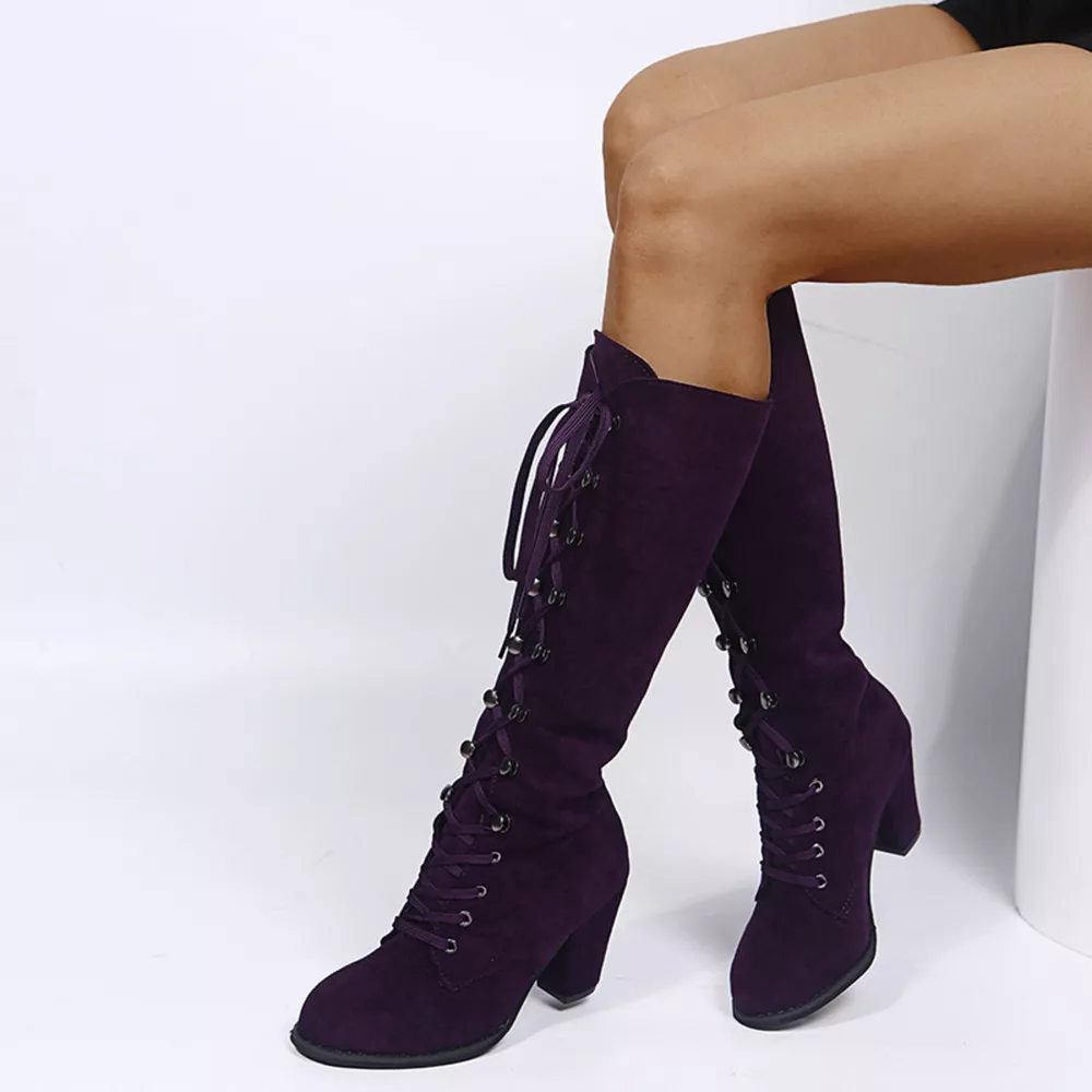 Lace Up Block Heels Boots, image 12