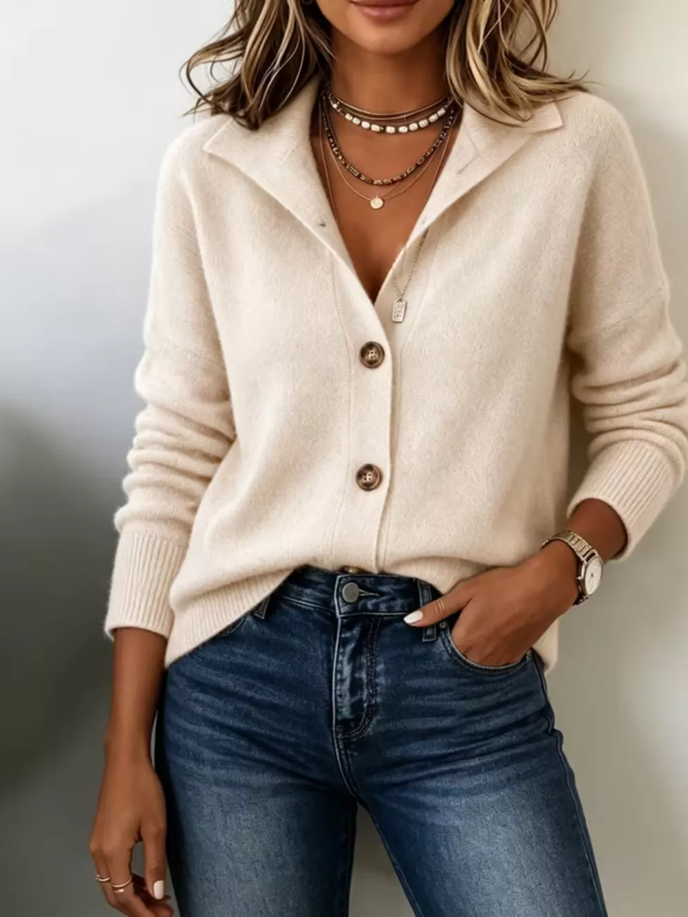 Button-Down Knit Cardigan, image 5