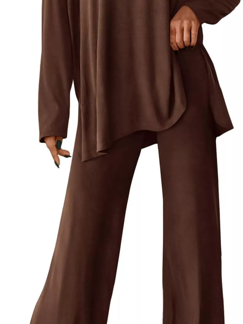 Casual Loose Long Sleeve Top and Wide Leg Pants Set, image 16