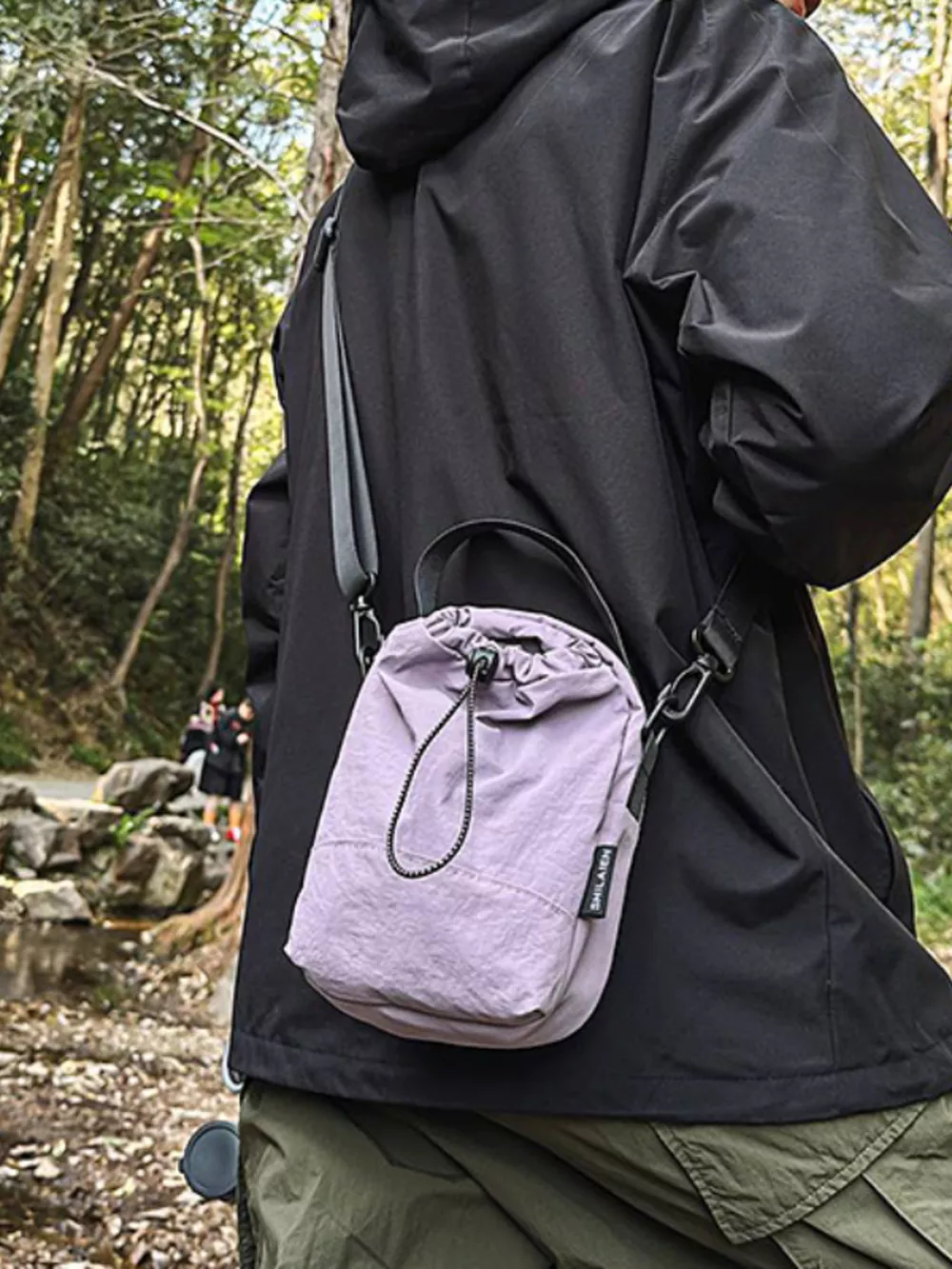 Drawstring Closure Lightweight Shoulder Bag, image 8