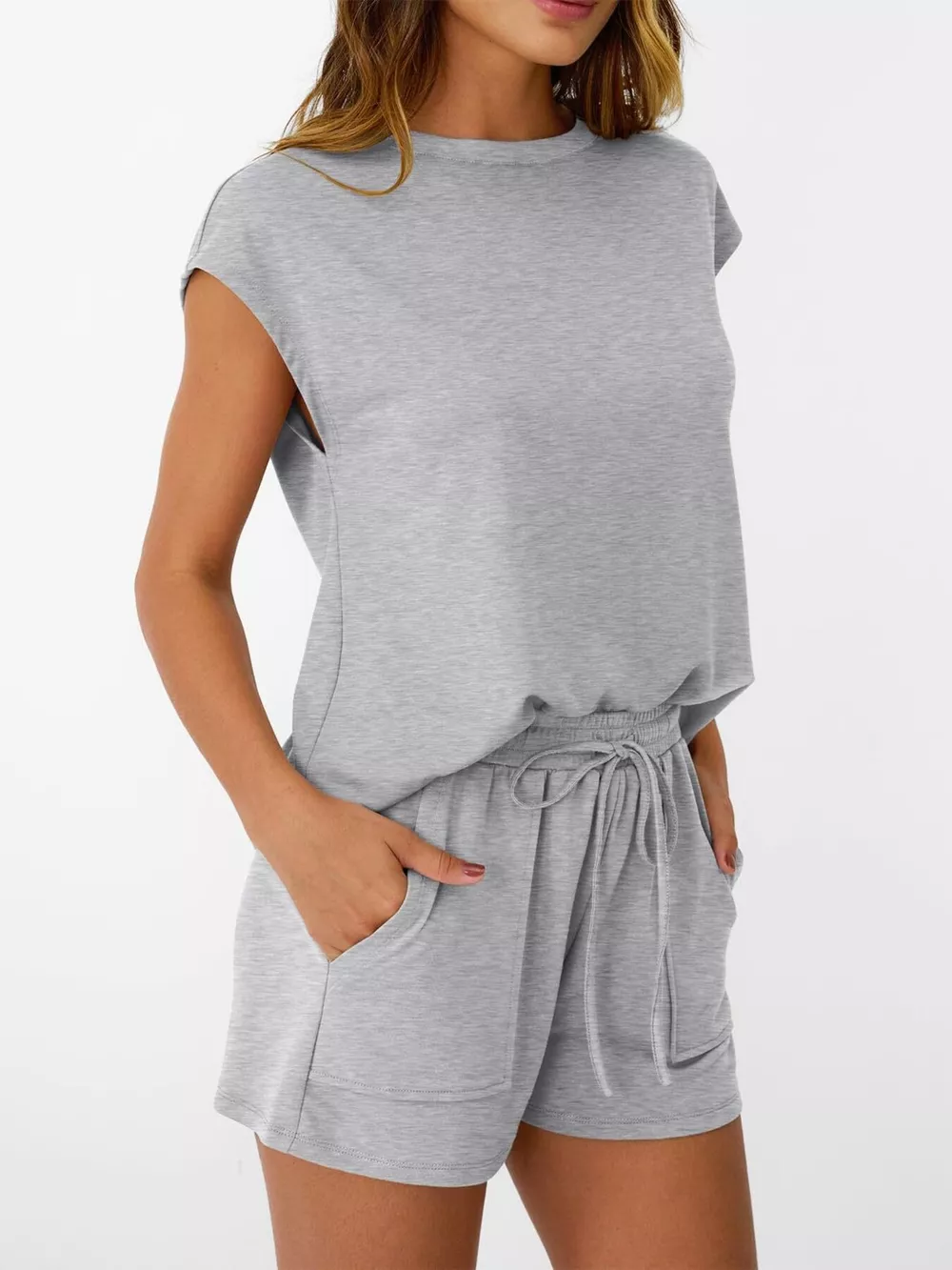 Round Neck Cap Sleeve Top and Shorts Set, image 12