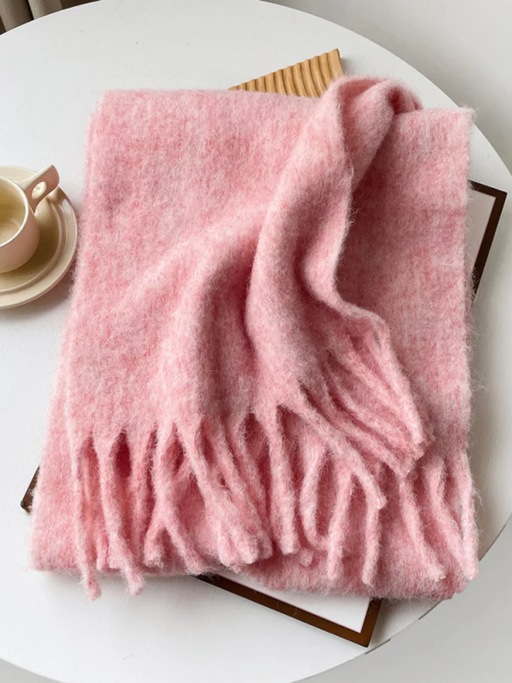 Fringe Solid Color Scarf, image 3