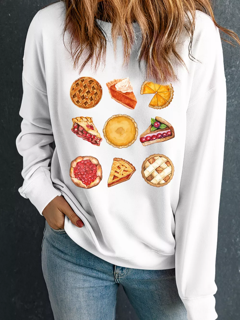 Yummy Pie Graphic Thanksgiving Sweatshirt, image 2