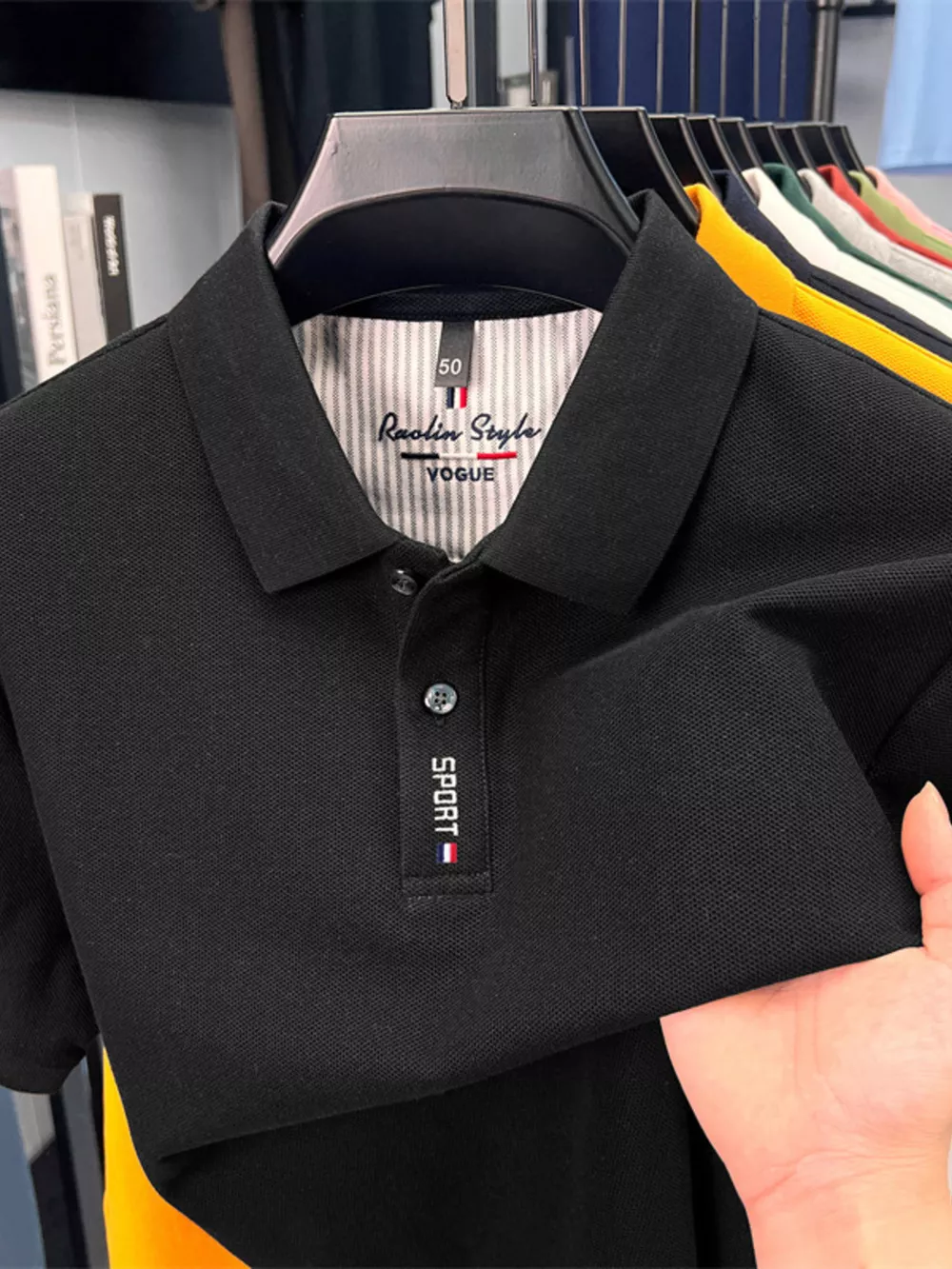 Men's Plus Size Button Detail Short Sleeve Polo, image 4