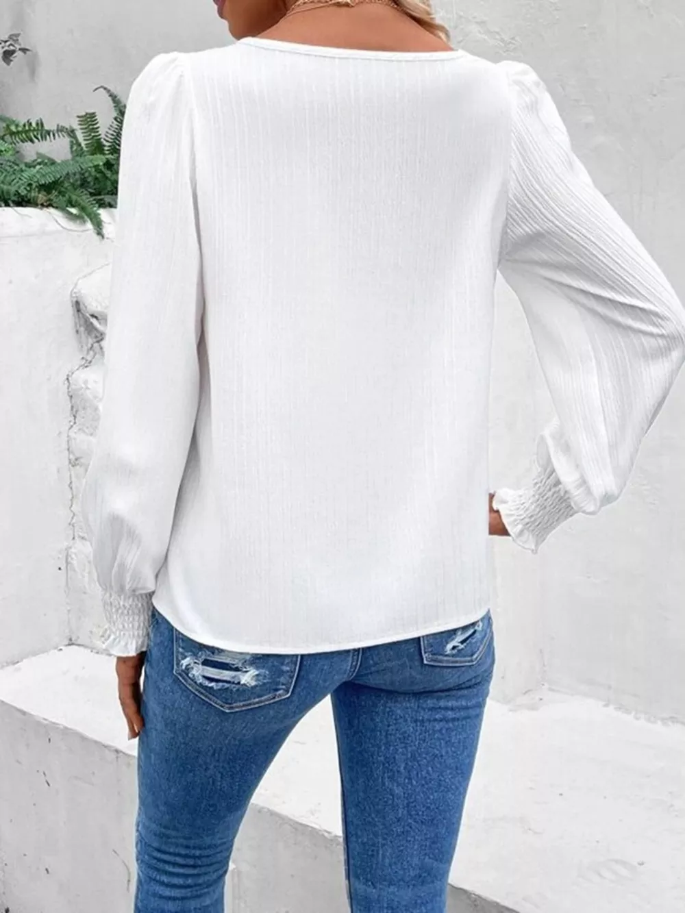 Lace Trim Long Sleeve Blouse, image 12
