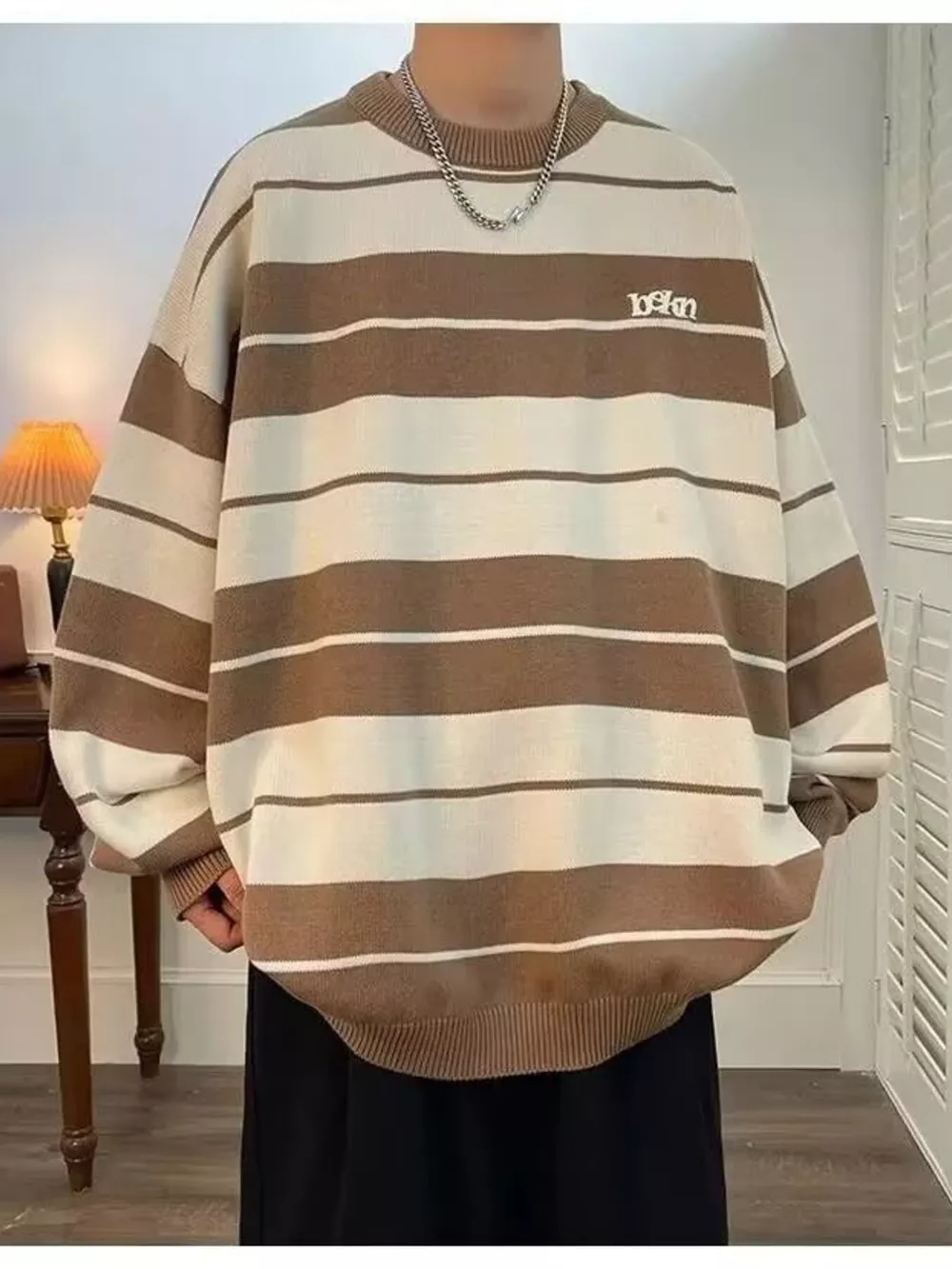 Men's Dropped Shoulder Long Sleeve Sweater, image 6