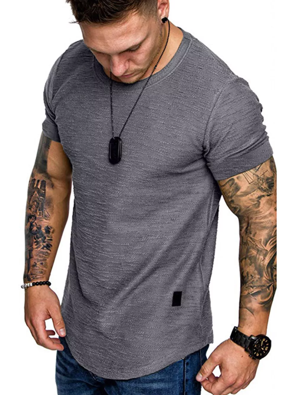 Men's Round Neck Slim Fit Casual T-Shirt, image 13