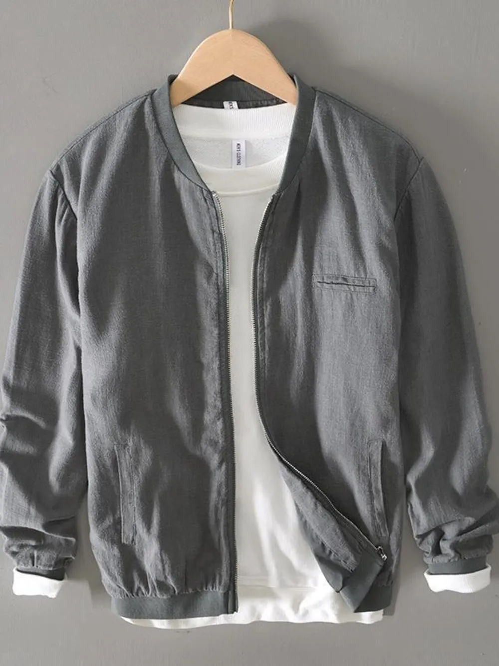 Men's Plus Size Zip Up Long Sleeve Jacket, image 4