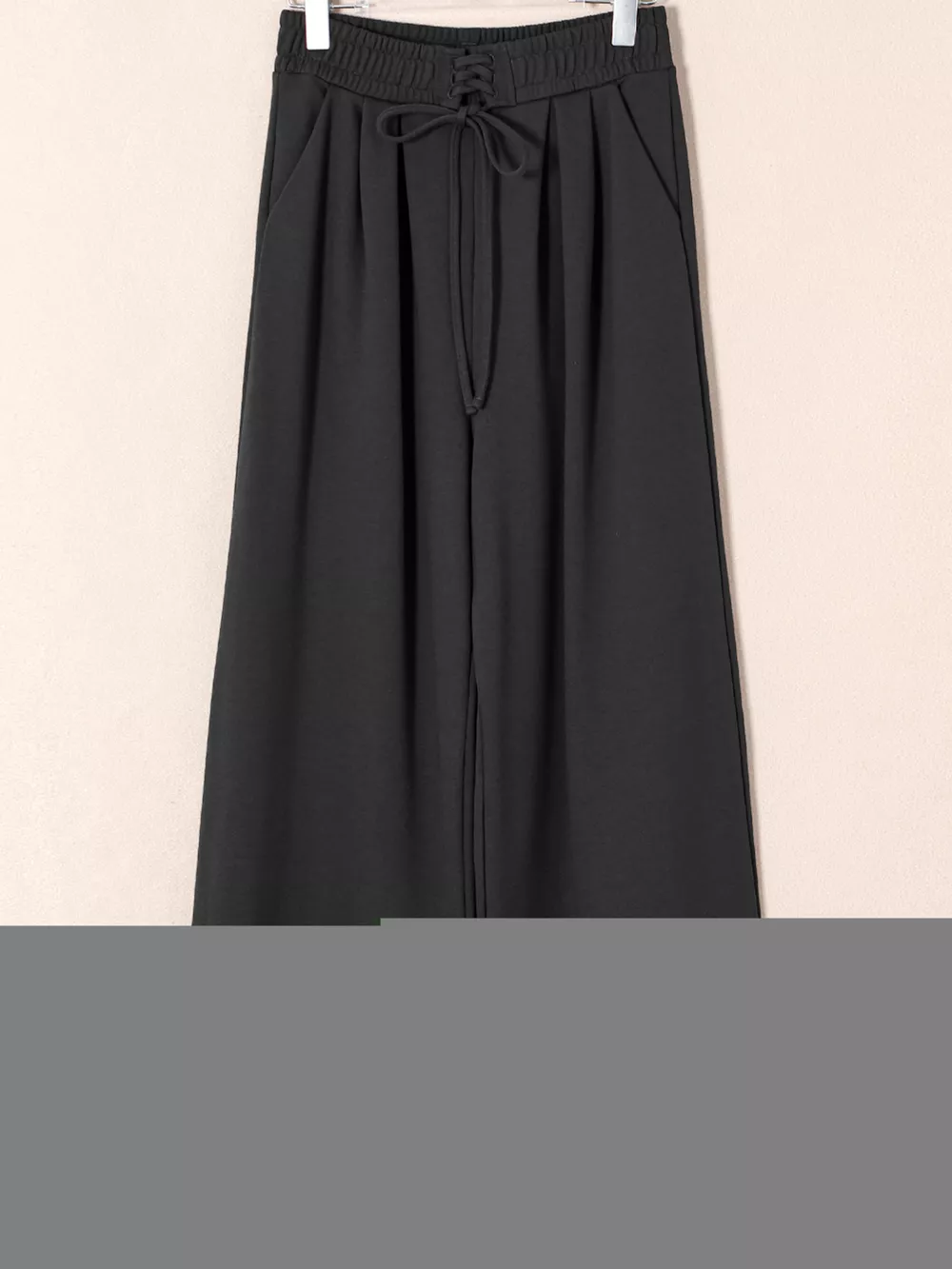 Tied Elastic High Waist Pleated Detail Solid Sweatpants, image 6