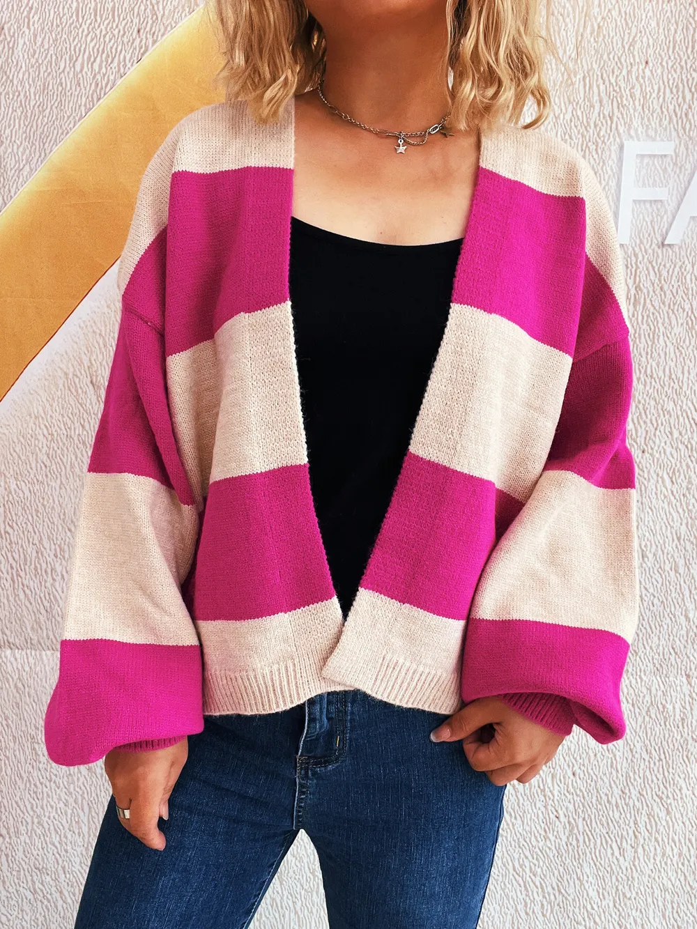 Color Block Open Front Cardigan, image 7