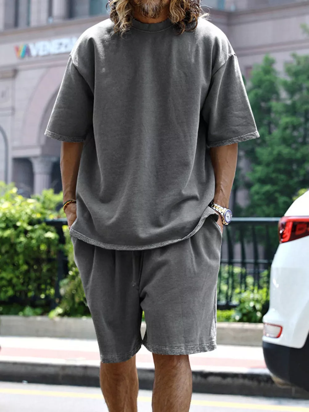 Men's Full Size Relaxed Fit T-Shirt & Shorts Set Plus Size, image 10