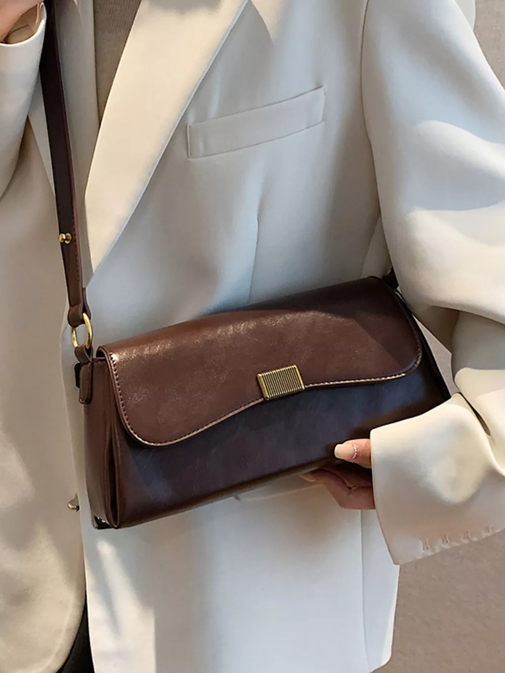 Leather Flap Shoulder Bag, image 4