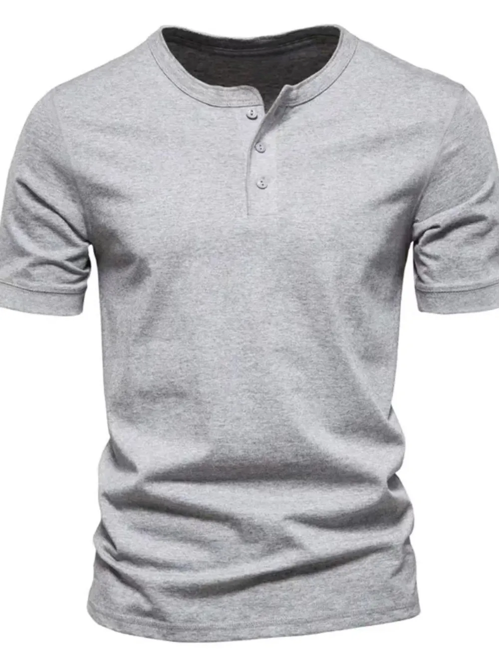 Men's Full Size Henley Style T-Shirt with Button Detail Plus Size, image 11