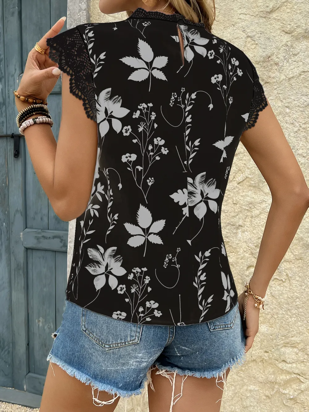 Lace Trim Sleeveless Blouse, image 13