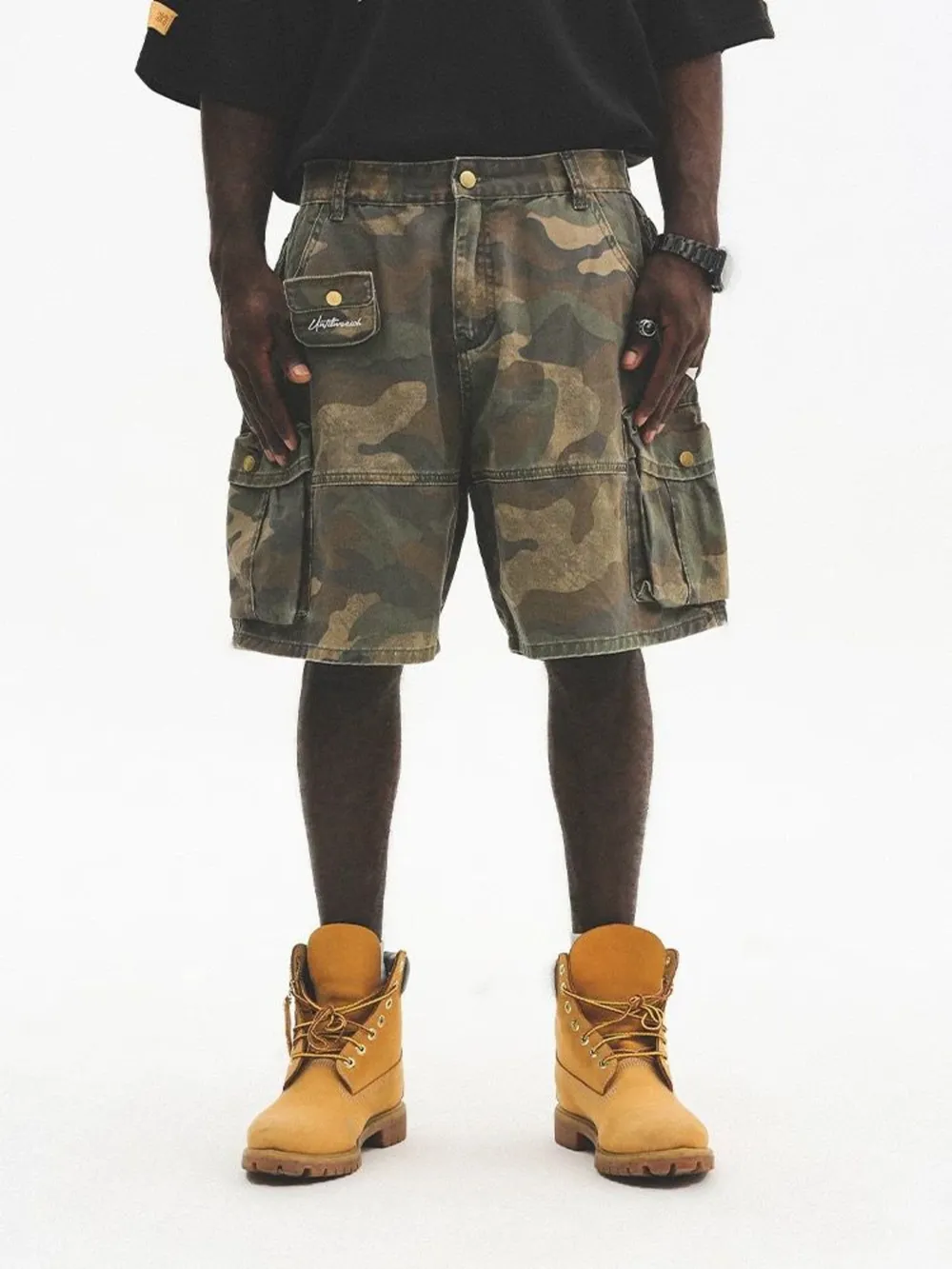 Men's Plus Size Camo Cargo Shorts with Multiple Pockets, image 5