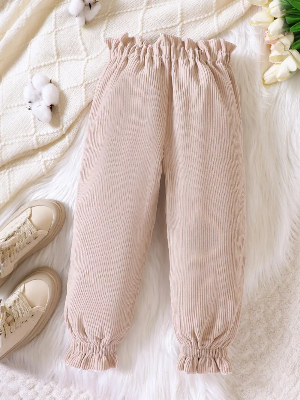 Children's Ruffled Hem Corduroy Pants, image 7