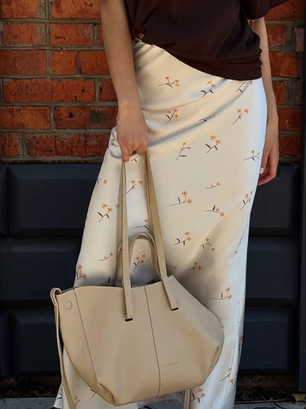 Floral Print Satin Skirt, image 2