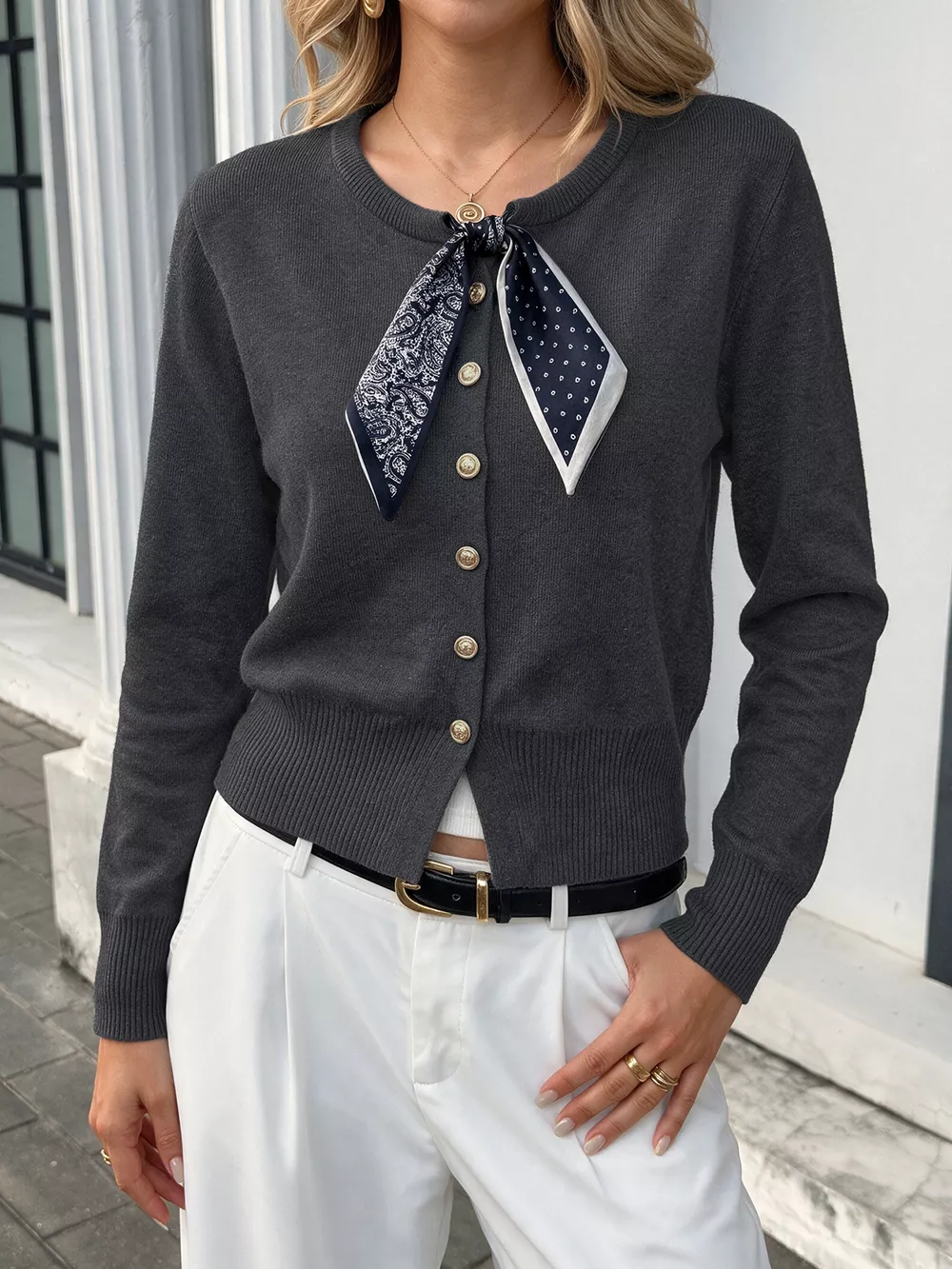 Button-Down Knit Cardigan