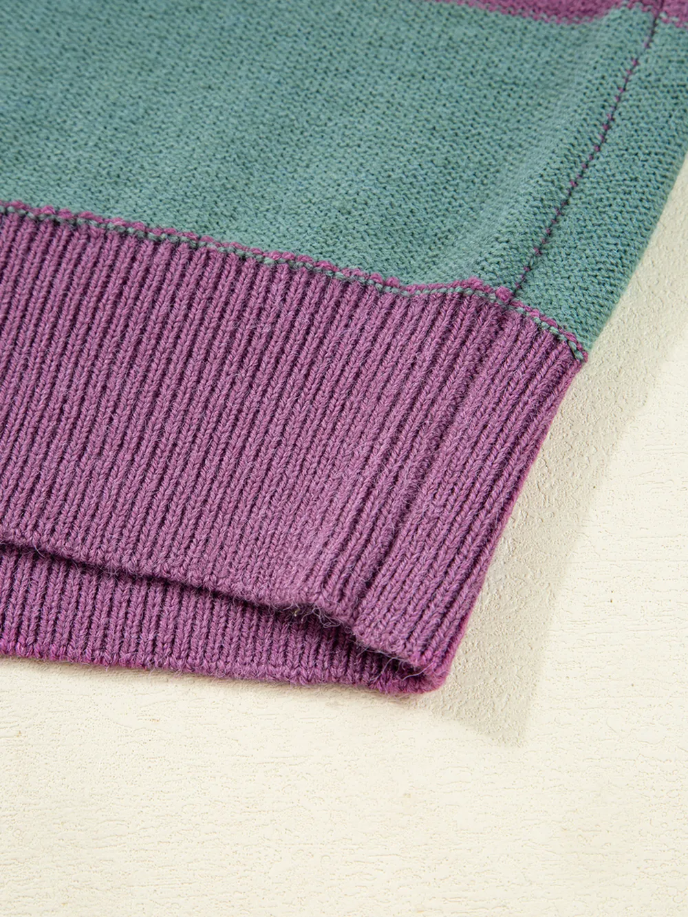 Stripe Drop Shoulder Ribbed Edge Sweater, image 10