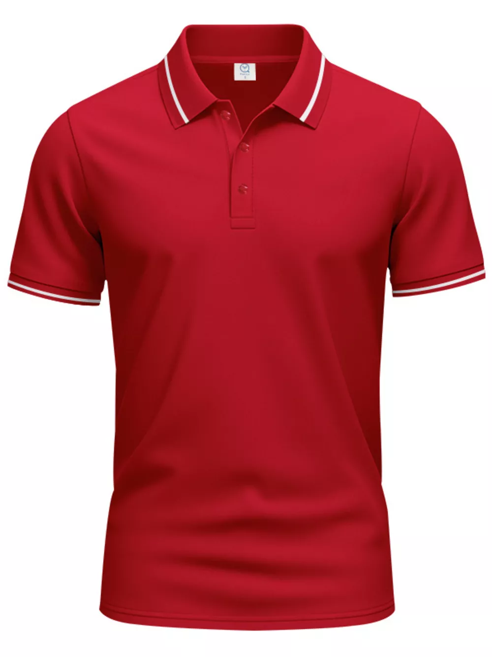 Men's Full Size Contrast Trim Short Sleeve Polo Plus Size, image 3