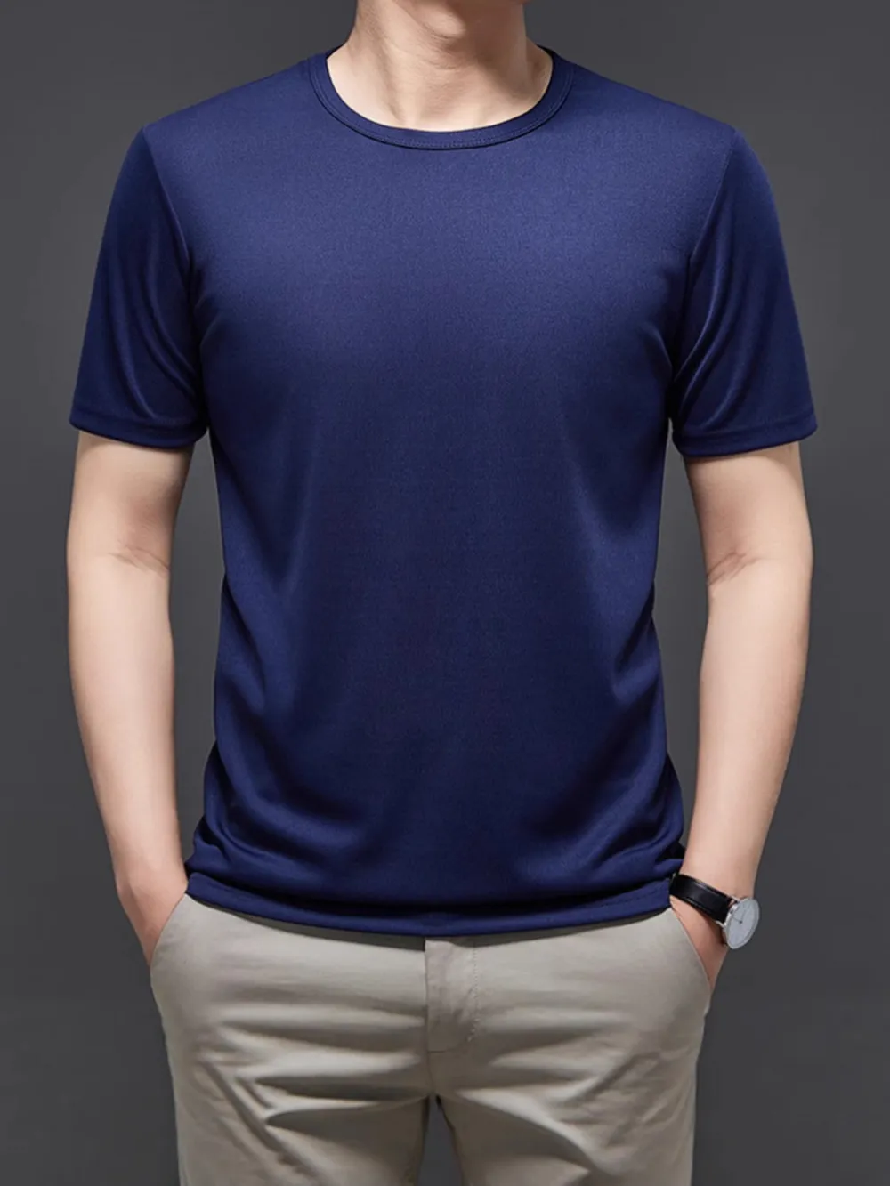 Men's Plus Size Round Neck Short Sleeve T-Shirt, image 6