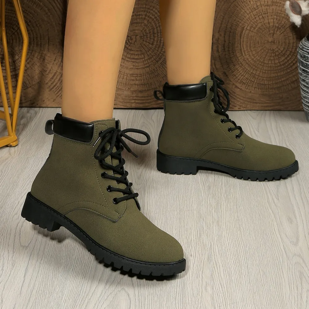 Lace Up Block Heel Boots, image 3