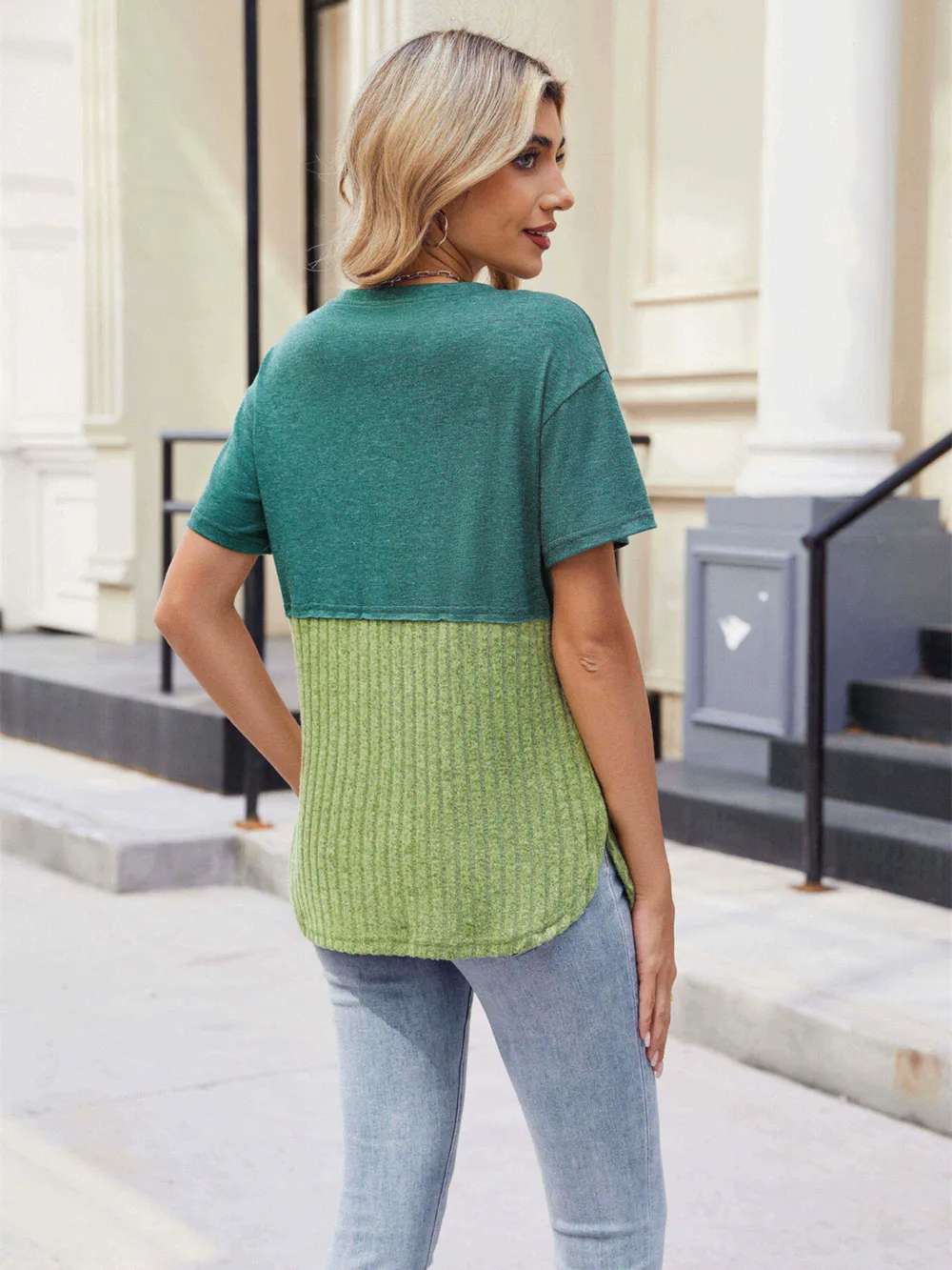 Two-Tone Short Sleeve Top, image 3