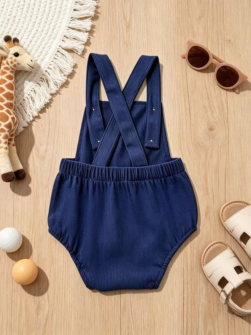 Children's Giraffe Embroidered Corduroy One-Piece, image 11
